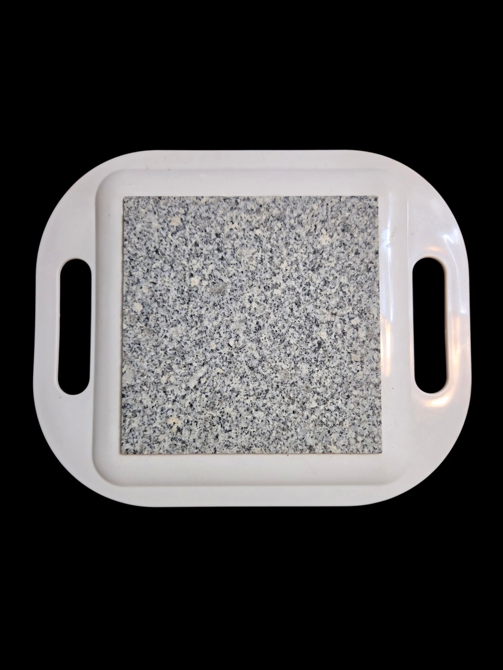 ​Microwaveable Granite Hot Plate Microwave Food Warmer with Handles Kitchen **